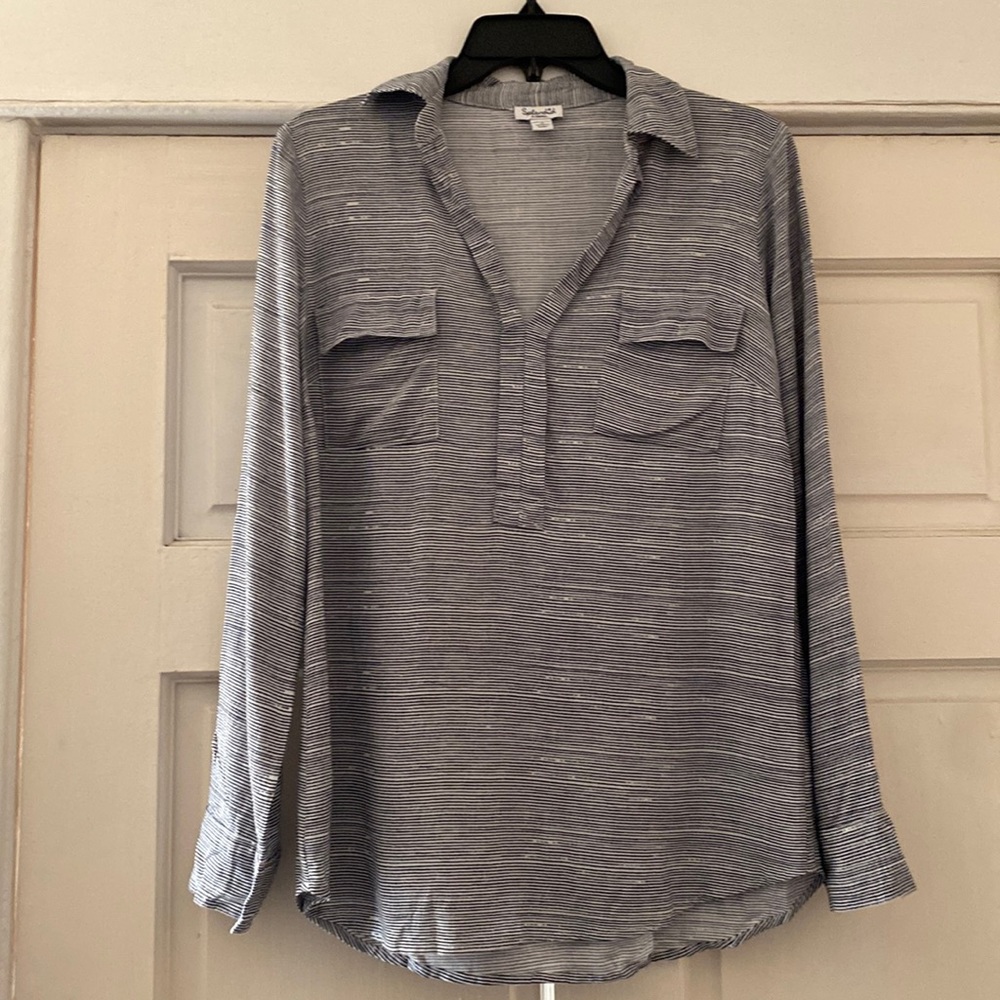 Splendid Black and White Striped Top Size XS